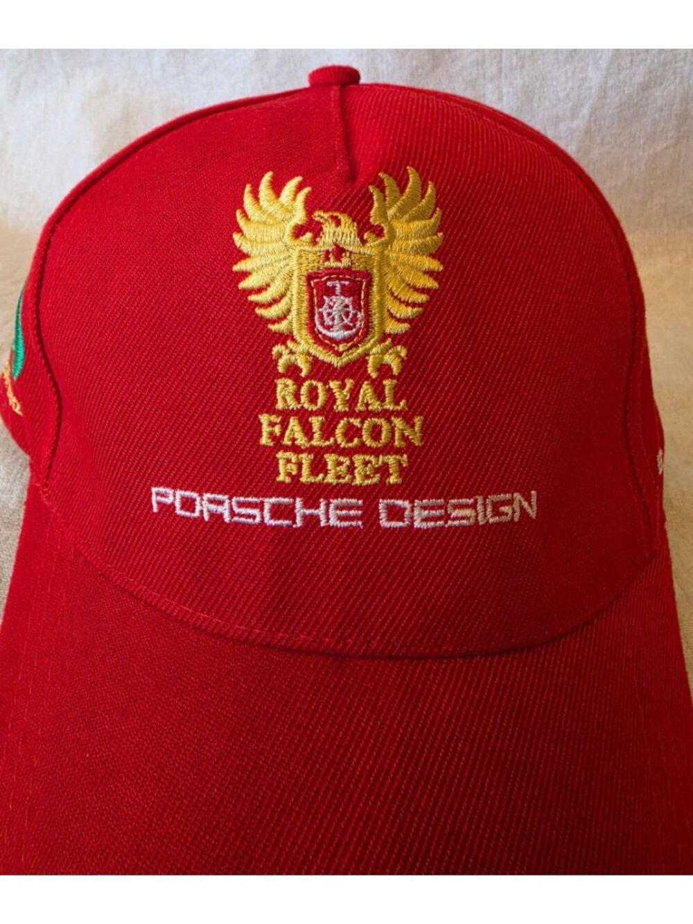 Porsche Design Royal Falcon Fleet Hat Red Gold Crest Luxury Motorsport Cap Rare - Picture 7 of 7